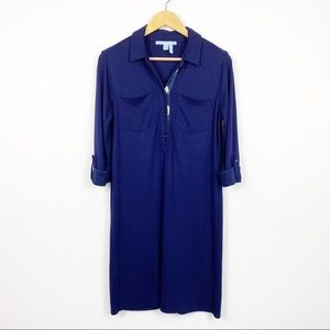Draper James Navy Popover Shirt Dress Size Small No Belt